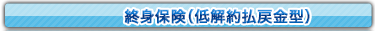 低解約返戻金特則付積立利率変動型終身保険